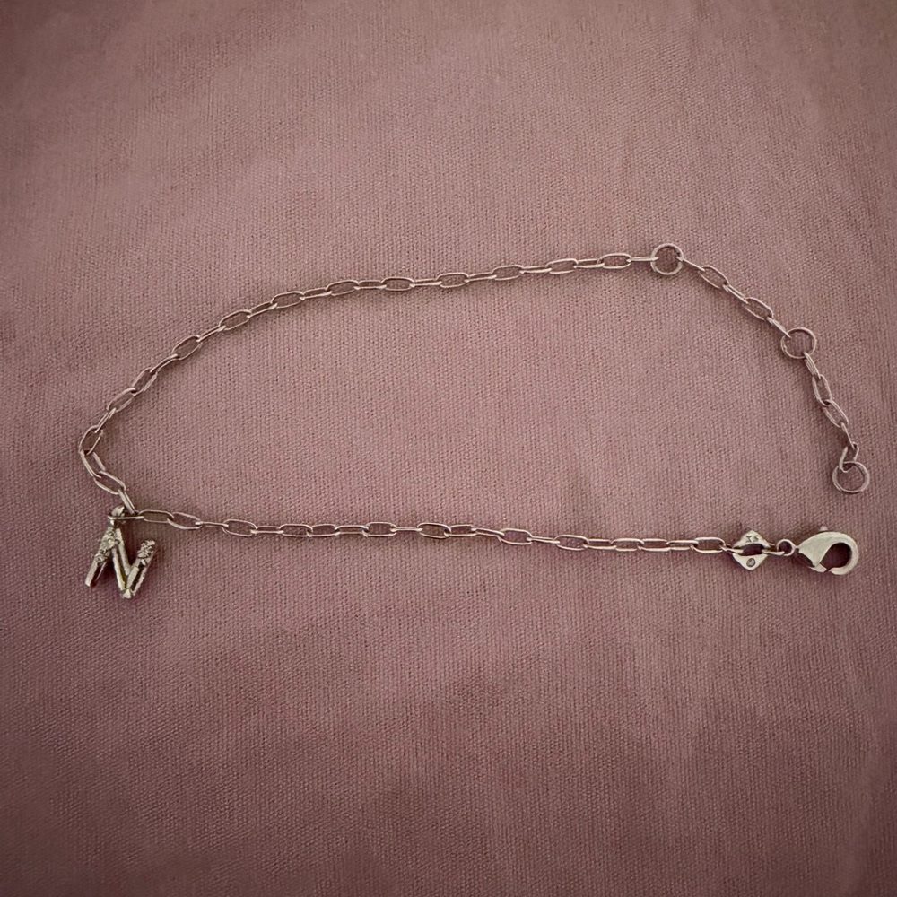 Kendra Scott Crystal Initial Silver Delicate Chain Bracelet